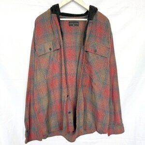 No Boundaries Red Flannel Hoodie Shirt